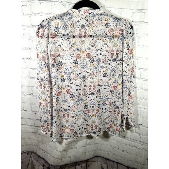 LAUREN CONRAD LADIES LONG SLEEVE FLORAL SHEER  BLOUSE (XS)   EUC    C-170‎ - Picture 6 of 6